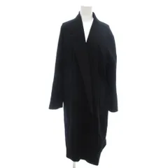 ユニクロ UNIQLO 美品 チェスターコート ジャケット ウール L 紺 ネイビー 無地 長袖 ロング丈 212-161247 /HW ■ECF001