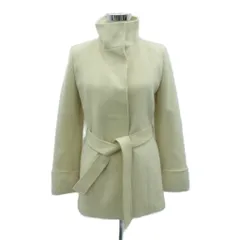 アンタイトル UNTITLED コート ミドル丈 2 M オフホワイト 白 スタンドカラー リボンベルト付き /HO16 ■GY61