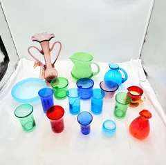 【❗️✨沖縄伝統工芸✨❗️】琉球ガラス大量セット🌺吹きガラス グラス・小鉢・花瓶まとめ売り 現状品