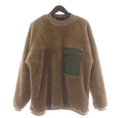 レイジブルー RAGEBLUE フリース ボアトレーナー M 茶 ブラウン 長袖 クルーネック 胸ポケット /GR ■GY58