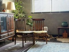 希少 レトロ ヴィンテージ ビンテージ 花柄座面 スポークチェア 2脚 IZ