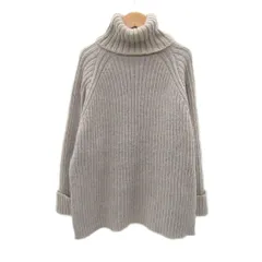ザラ ZARA ニット セーター 長袖 タートルネック S ベージュ オーバーサイズ サイドスリット ロールアップ /SY20 ■GY58