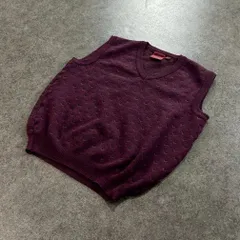 イタリア製 Vintage Nordstrom ノードストローム メリノウールベスト Vネック 幾何学柄 総柄 ヴィンテージ ビンテージ レディース L
