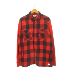 トミーヒルフィガー TOMMY HILFIGER DENIM 長袖シャツ シャツジャケット M 赤 レッド 黒 ブラック チェック柄 レギュラーカラー /AH17 ■GY60