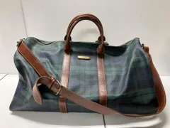 RALPH LAUREN ラルフローレン ボストンバック グリーン チェック柄 大きめ