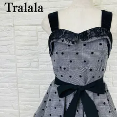 Tralala トゥララ チェック柄 ミニワンピース リボン付き