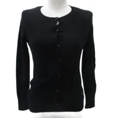 エムプルミエ ブラック M-Premier BLACK アンサンブルニット カーディガン ミドル丈 カットソー 半袖 カシミヤ混 36 S 黒 ブラック /SM42 ■GY58