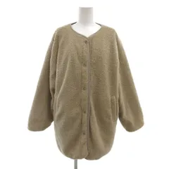 グラシア GLACIER リバーシブル コート 中綿 M ベージュ ノーカラー 長袖 パイピング キルティング /NU ■GY59