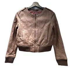 カスタネ Kastane レザージャケット ノーカラー 豚革 F 茶 ブラウン ■GY61