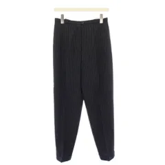 コルネリアーニ Corneliani スラックスパンツ タック ジップフライ ストライプ柄 紺 ネイビー /BB ■GY58のサムネイル