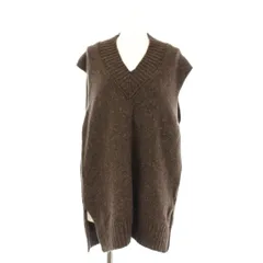 ザラ ZARA ベスト ニット ウール M 茶 ブラウン Vネック ノースリーブ 無地 /LP ■GY60