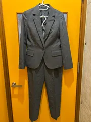 Y【Y1-68】◇ THE SUIT COMPANY she サイズ　ジャケット34 パンツ36 ビジネススーツパンツ上下セット　グレー　レディース