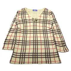 バーバリー ブルーレーベル ノバチェック 七分袖 トップス ベージュ Mサイズ Burberry