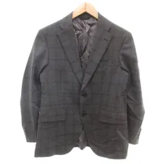 麻布テーラー azabu tailor 美品 テーラードジャケット ウール 46 黒 ブラック チェック柄 ノッチドラペル 長袖 /SJ ■GY58のサムネイル