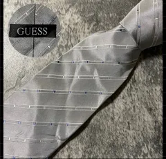 GUESS ゲス グレー ストライプ シルク ネクタイ[MSE400]のサムネイル