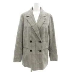 ジーユー GU ジャケット M 灰色 グレー チェック柄 ダブルブレスト 長袖 /SJ ■GY58