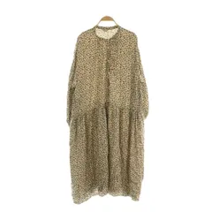 サマンサモスモス SM2 花柄ワンピース ロング 長袖 ギャザー バンドカラー F アイボリー /MY ■OS ■GY66