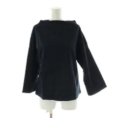 ザラ ベーシック ZARA BASIC カットソー S ネイビー 紺色 無地 ボートネック 長袖 コーデュロイ トップス /PP ■GY60のサムネイル