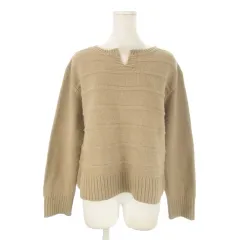 ユナイテッドアローズ A DAY IN THE LIFE UNITED ARROWS ニット セーター ベージュ スリットネック 長袖 横ライン /CK36 ■GY58