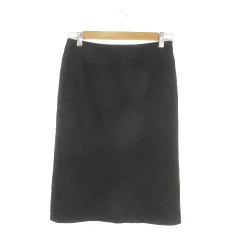 ユナイテッドアローズ UNITED ARROWS SLITZ スカート 38 紺 ネイビー ピンストライプ柄 V字柄 /MN26 ■GY58