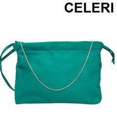 CELERI セルリ SATIN MINI POUCH グリーン 美品 - メルカリ