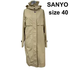 ◇ サンヨー SANYO スプリングコート アウター ロング丈 長袖 肩ヨーク ベージュ 40 L 11号 レディース Z6B168