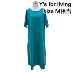 □ ワイズフォーリビング Y's for living カットソーワンピース ロング丈 半袖 グリーン コットン100％ フリー M～L 9号 レディース Z6B449のサムネイル
