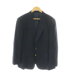 MASUYA マスヤ ジャケット チェック テーラード 紺 青 /CX ■GY60