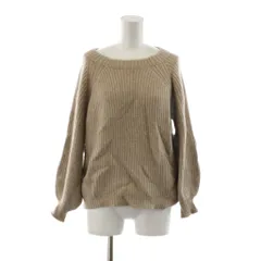 シンプリシテェ SIMPLICITE ニット セーター ウール サイズ表記なし ライトベージュ リブ編み ボートネック 長袖 /GG ■GY60