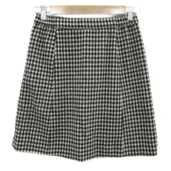 スナイデル SNIDEL 台形スカート F 黒 ブラック アイボリー ギンガムチェック柄 ミニ丈 /YS10 ■GY58