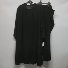 レディース　スーツ　セレモニー　ワンピース　パンツ　レイヤード風　黒　大きいサイズ　8L  ☆KP-029☆