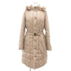 ティアクラッセ Tiaclasse ダウンコート 11AR ベージュ フード リアルファー付き キルティング /YJ ■GY58