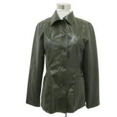 ボールジー BALLSEY トゥモローランド フェイクレザージャケット カーキ 無地 中綿 ミドル丈 /YS18 ■GY58