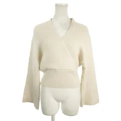 グレイル GRL リブニット セーター F ベージュ カシュクール 長袖 /MN5 ■GY58