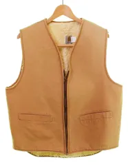 カーハート Carhartt 70s Duck Best ダック ベスト 裏ボア プリントタグ 6SV ベスト ベージュ Lサイズ 103MT-4085