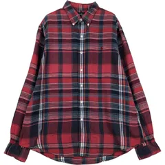 古着 ラルフローレン Ralph Lauren CUSTOM FIT カスタムフィット チェック柄 長袖 リネン ボタンダウンシャツ メンズXL相当/eaa618503