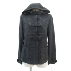 エマジェイムス EMMAJAMES コート ショート丈 9AR 黒 ブラック フード付き /SY29 ■GY58