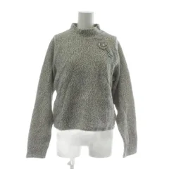 ザラ ZARA W&B ニット セーター 長袖 ショート丈 ハイネック ラインストーン S グレー /XZ ■GY58