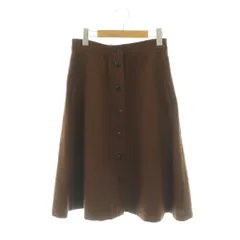 ナチュラルビューティーベーシック NATURAL BEAUTY BASIC フレアスカート ひざ丈 M ブラウン /DF ■GY60