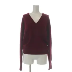 ザ スコッチ ハウス The Scotch House ニット セーター カシミヤ 38 赤 ワインレッド エンジ Vネック 無地 長袖 /GR ■GY58