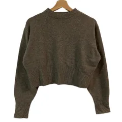 美品 YLEVE イレーヴ カシミヤ100％ クロップド ニット プルオーバー セーター サイズF グレージュ レディース 古着 中古 USEDのサムネイル