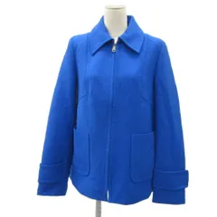 ザラウーマン ZARA WOMAN ステンカラージャケット M 青 ブルー ジップアップ ミドル丈 /YS40 ■GY59のサムネイル