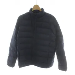 ユニクロ UNIQLO ダウンジャケット 160 ネイビー 紺色 無地 スタンドカラー 長袖 ジップアップ /PP ■GY60のサムネイル