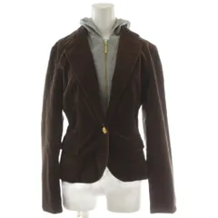 セシルマクビー CECIL McBEE ジャケット 上着 M 茶 ブラウン グレー テーラードカラー 長袖 フェイクレイヤード /GG ■ECC001