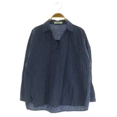 サマンサモスモス SM2 blue スキッパーシャツ 長袖 ストライプ L ネイビー /MY ■OS ■ECC001