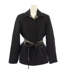 ボディドレッシングデラックス BODY DRESSING Deluxe ステンカラージャケット ウール 9 紺 ネイビー 無地 ベルト アンゴラ混 /BB ■ECC001のサムネイル