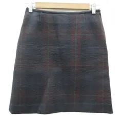 マッキントッシュフィロソフィー MACKINTOSH PHILOSOPHY 台形スカート 36 S 黒 ブラック チェック柄 パイピング ミニ丈 /YS44 ■GY58
