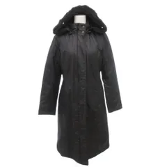 ユニクロ UNIQLO オールド 中綿コート S 黒 ファー付きフード 長袖 無地 /TZ ■GY60