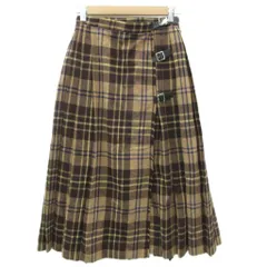 ズッカ zucca ラップスカート プリーツスカート ロング丈 M マルチカラー 茶色 ブラウン チェック柄 /HO44 ■GY61