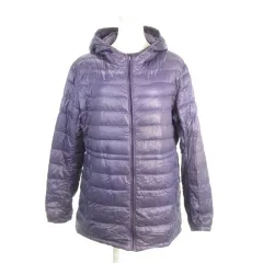 ユニクロ UNIQLO ダウンジャケット XL 紫 パープル フード付き 長袖 無地 /AH30 ■GY61